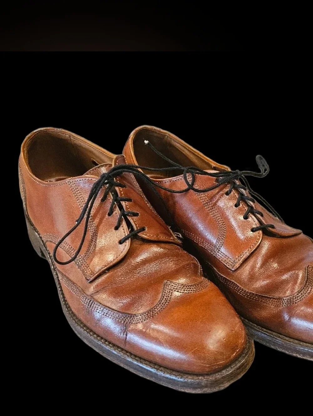Allen Edmonds Brown  Wingtip Austerity Brogue Leather Shoe SZ 9.5  A USA